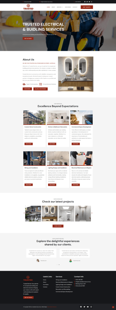 Trusted Electrical & Buidling Services Website