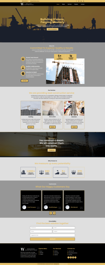 Whitone Construction Website