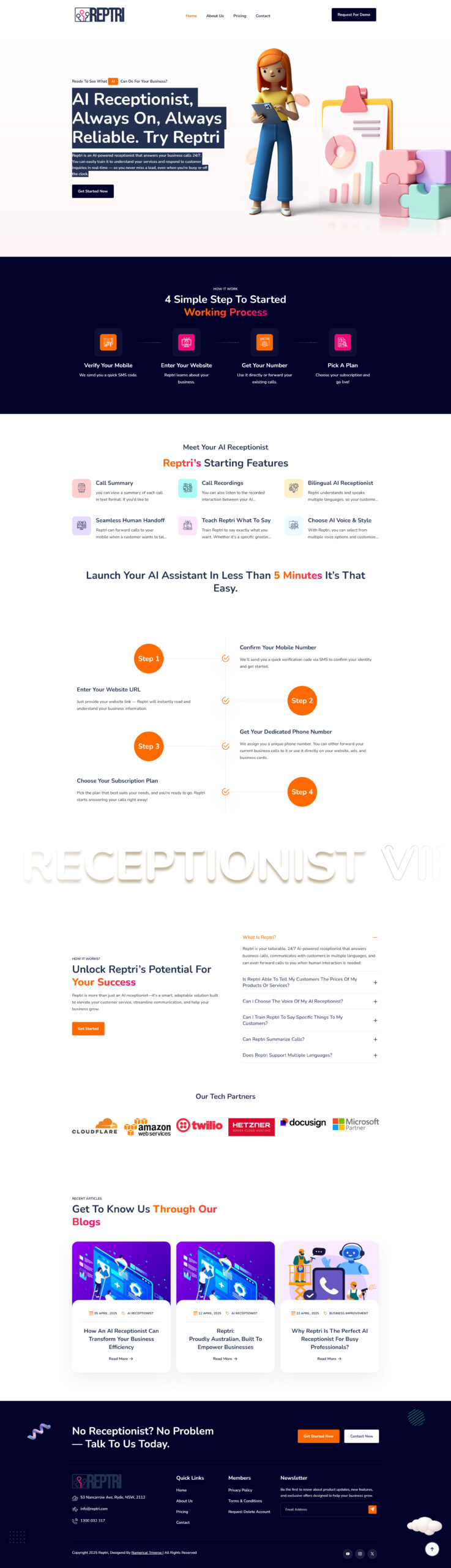 Reptri AI Receptionist